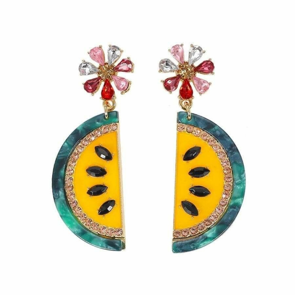 💫Host pick "Melon" acrylic crystal Watermelon Earrings